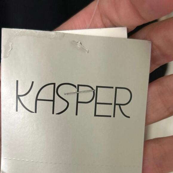 KASPER NWT Open Front Fly Away 3/4 Sleeve Black Suit Jacket Size 18 - Picture 12 of 14